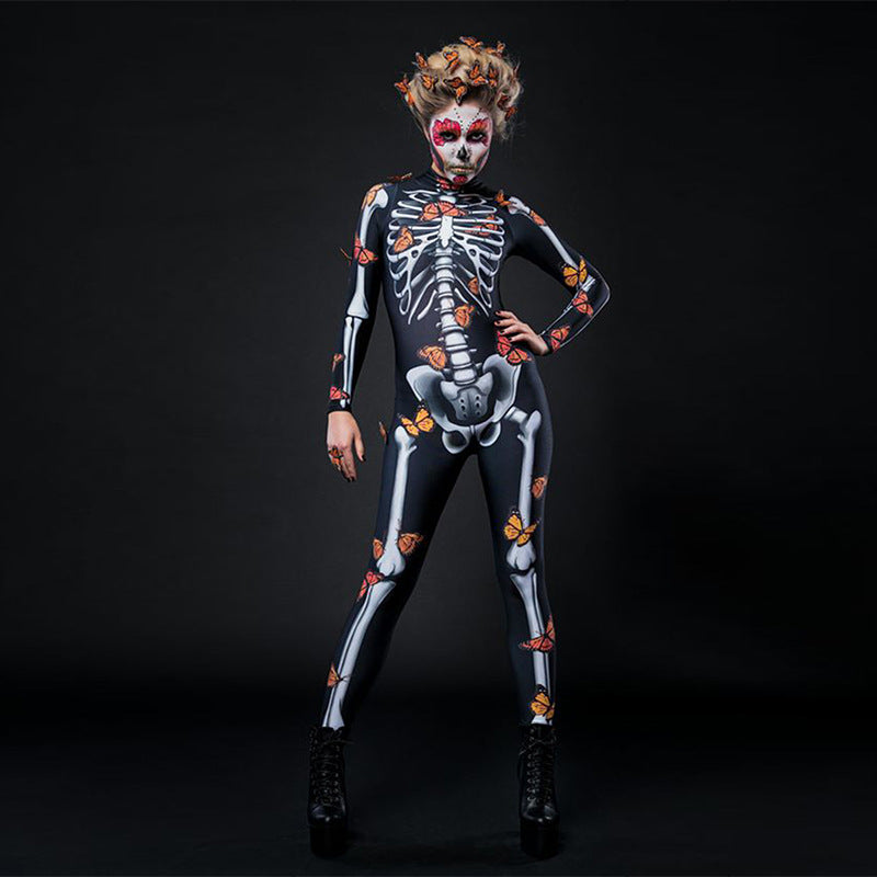 Halloween Parent-child Dress Printing Long Sleeve Jumpsuit Women