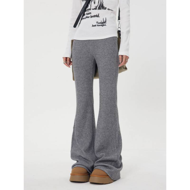 High Waist Knit Casual Pants For Women