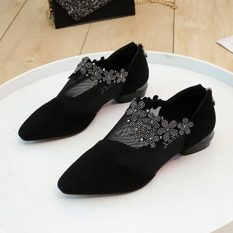 Sexy Women's Shoes With Mesh Back Zipper