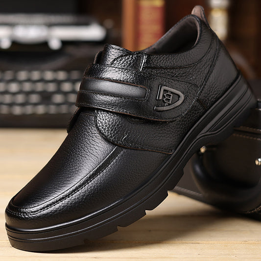 Business-style British Slip-on Casual Leather Shoes Made From Full-grain Cowhide With A Soft Sole