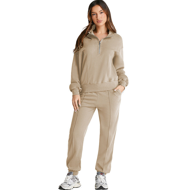 Shiying AutumnWinter New Solid-Color Sporty Casual Womens Set