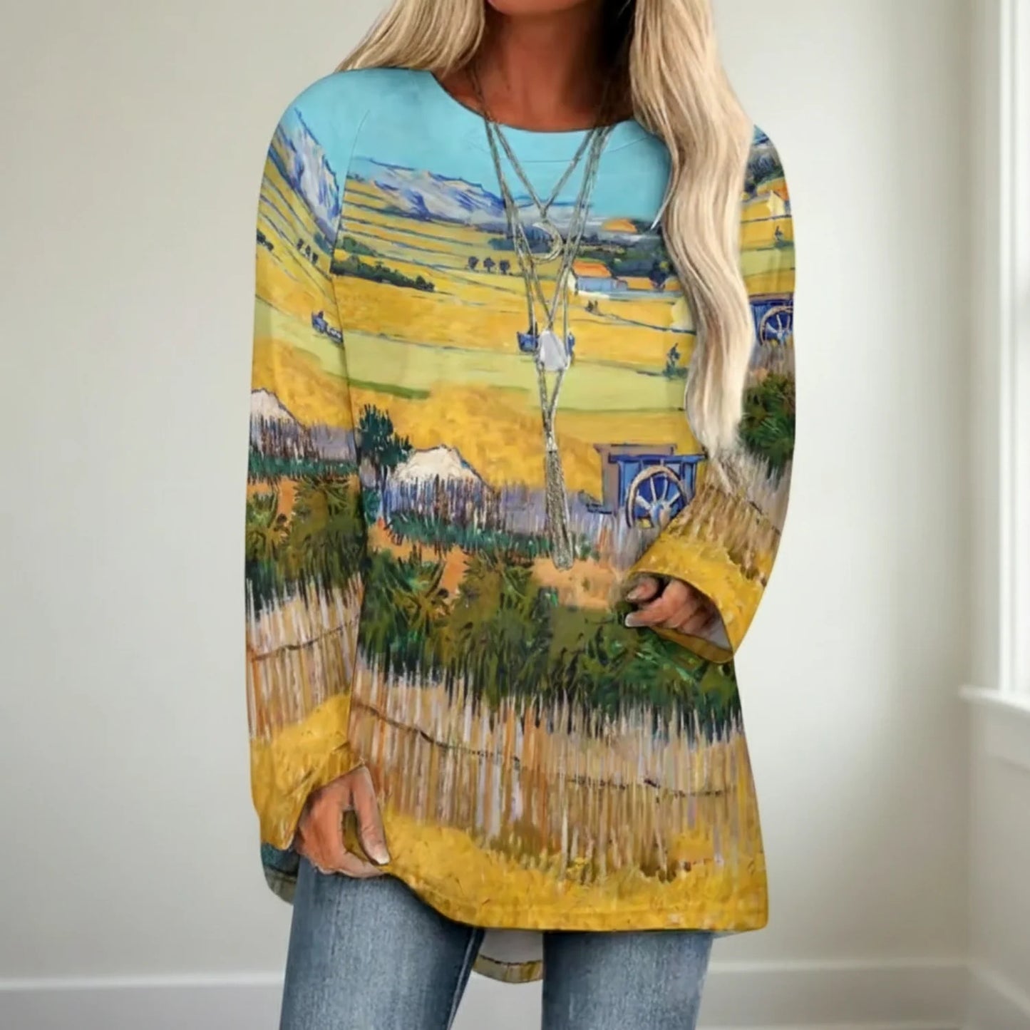Spring And Autumn Round Neck Shirt 3D Digital Printing