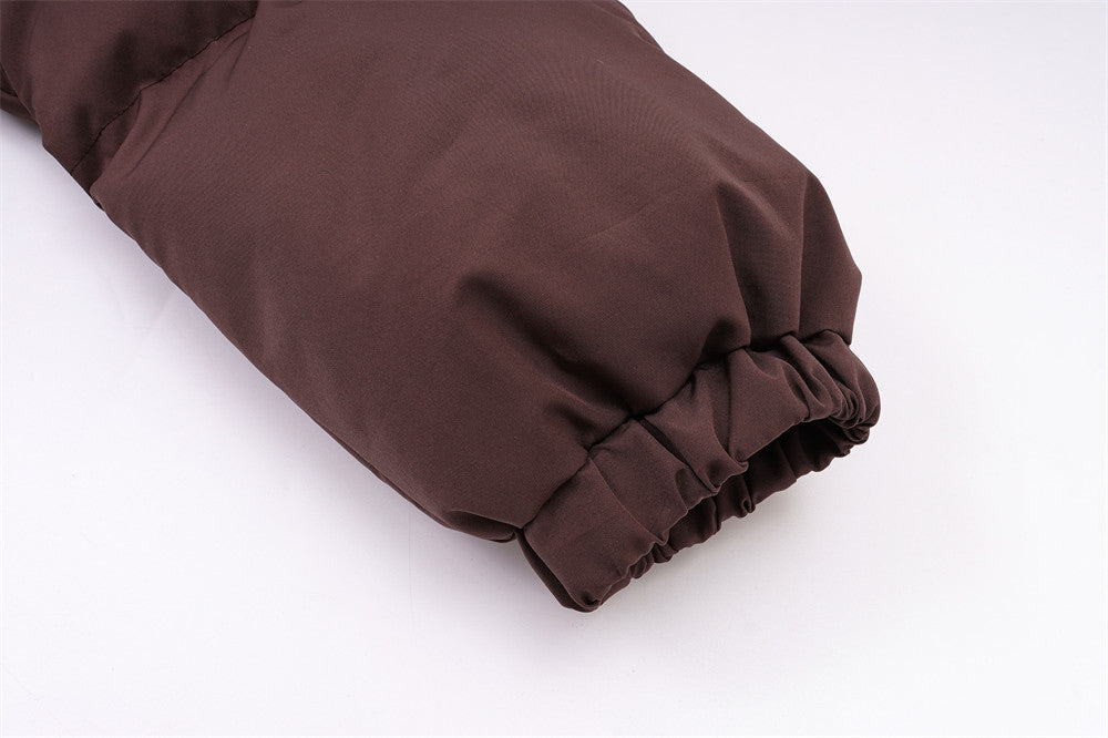 Bear Ears Hooded Ribbon Color Matching Three Stripes Striped Coat