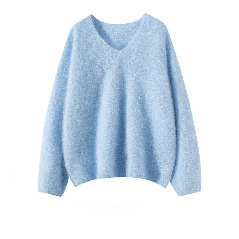V-neck Autumn And Winter Lazy And Loose Soft Glutinous Sweater