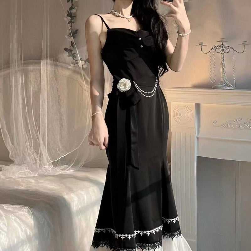 French Style Super Fairy Ruffled Stitching Shawl Fishtail Skirt Two-piece Set