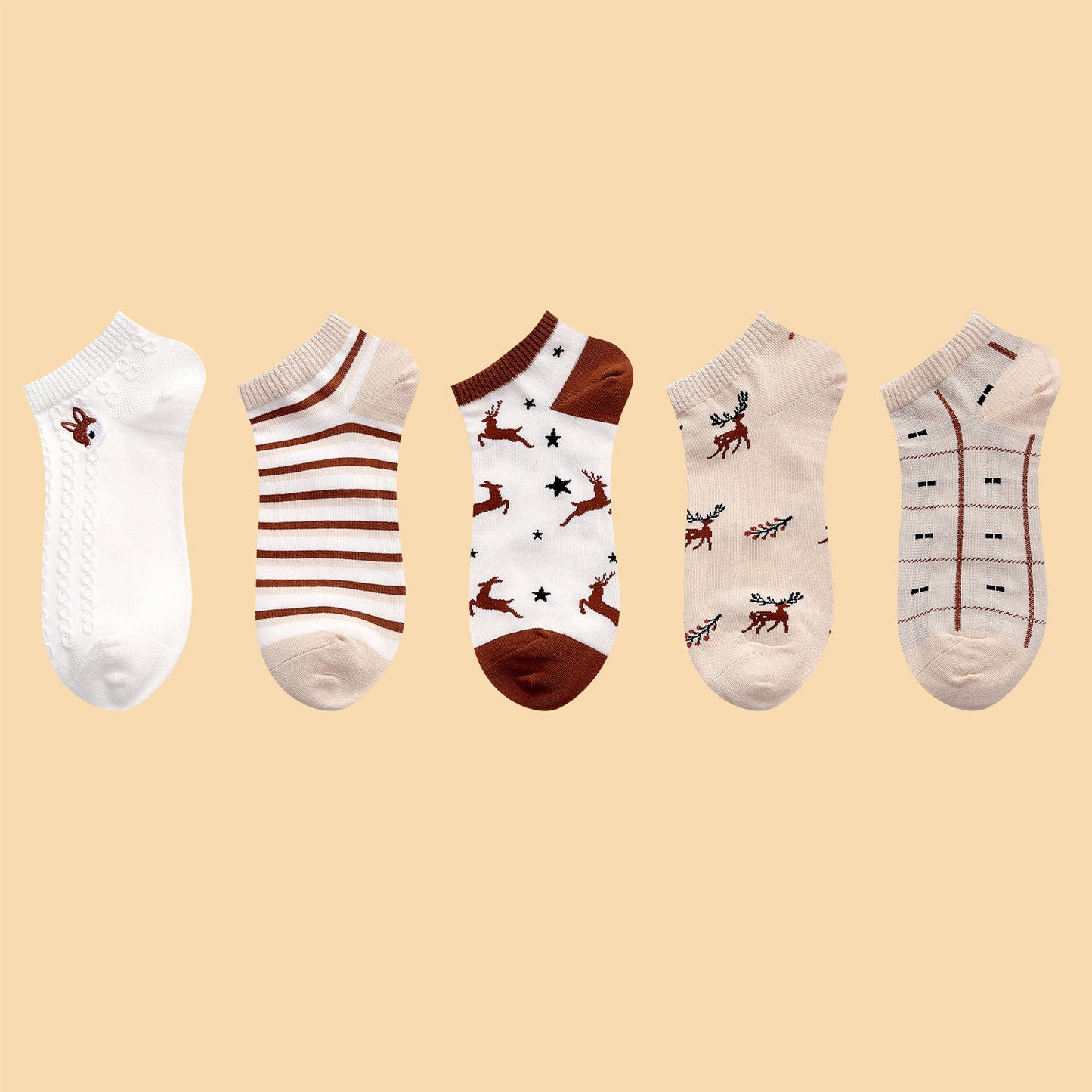 Embroidered Cartoon Fruit Strawberry Ice Cream Boat Socks Sweet Wild Socks