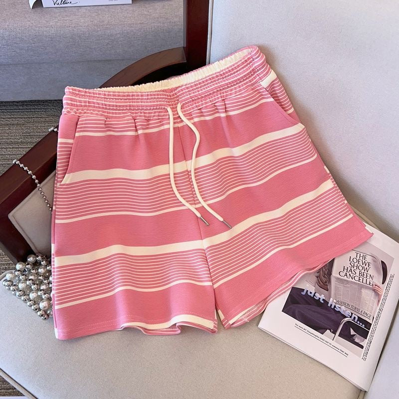 Women's Summer Casual Sports Two-Piece Set Short-Sleeve Top Shorts