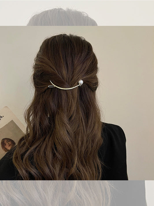 Fashion Simple Pearl Hairpin Female