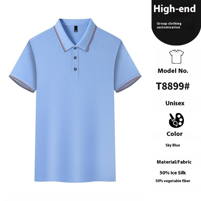 Ice-feeling Solona Color Matching Work Clothes Polo Shirt