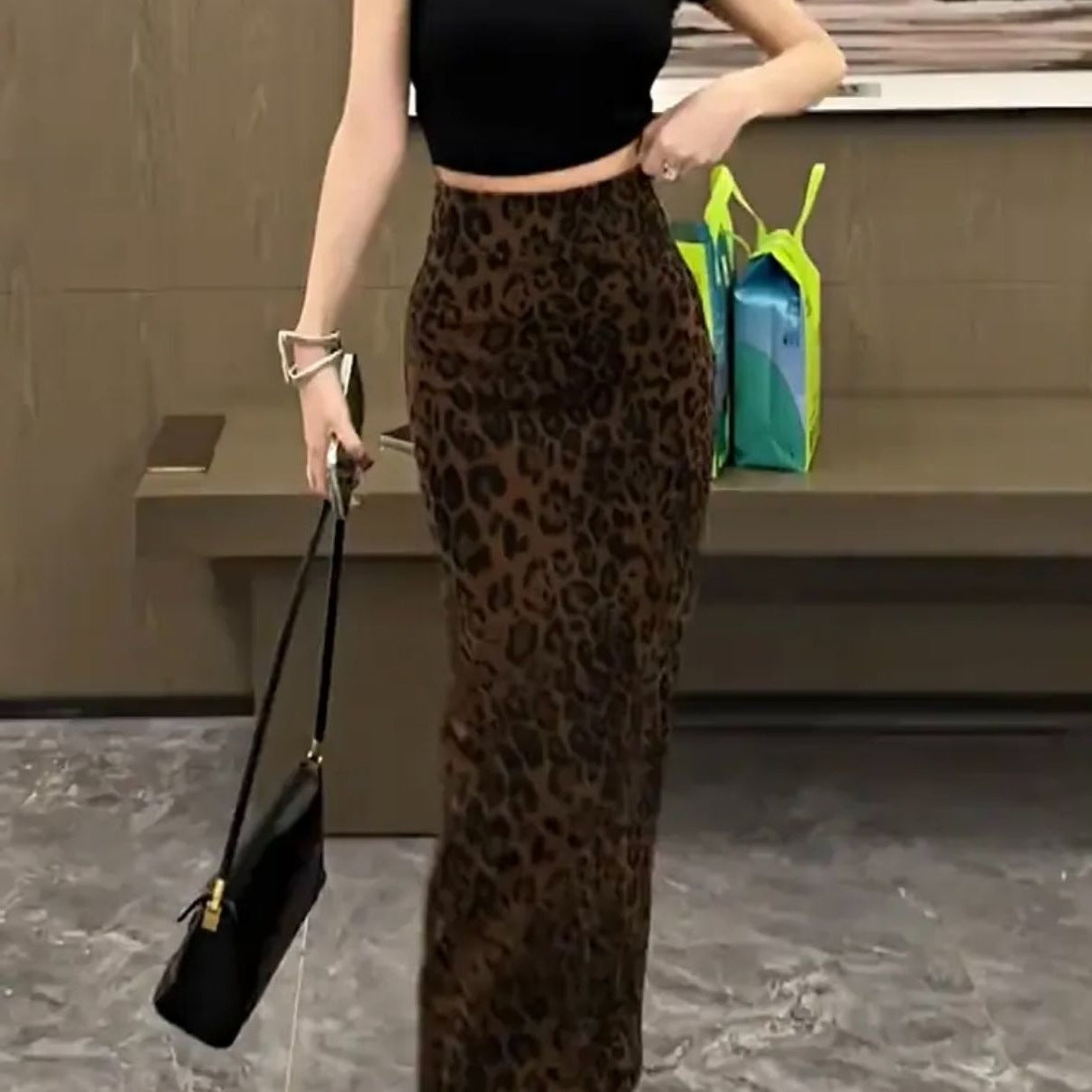 Sexy, Chic Leopard-print Skirt For Womenautumnwinter Style