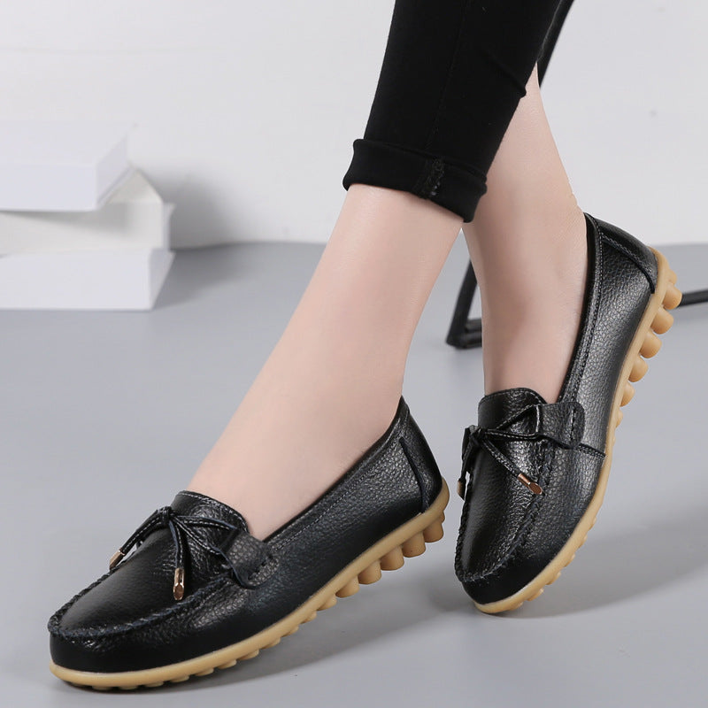 Women's Casual Flat Two-layer Cowhide Gommino