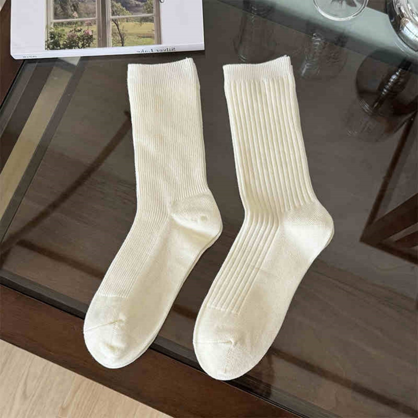Ear Fungus Edge Mid Tube Socks For Spring And Autumn Styles