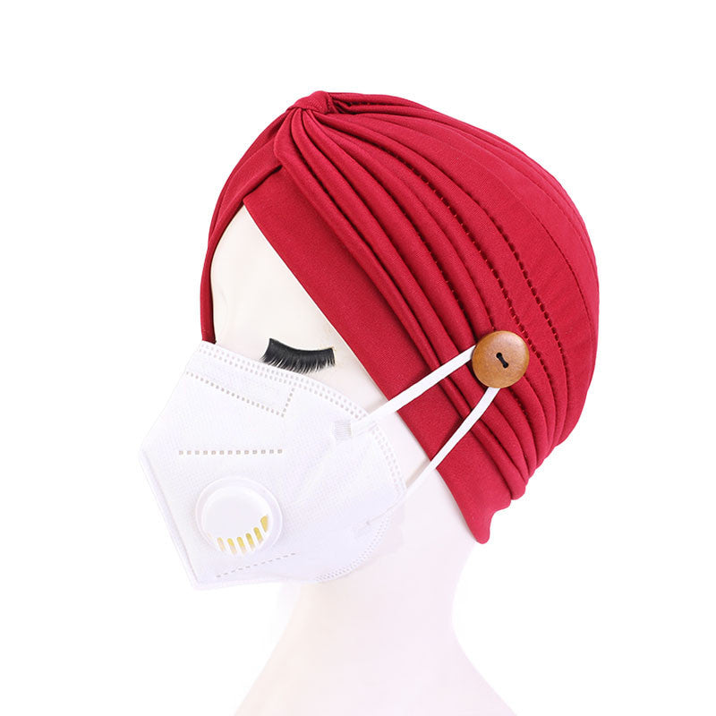 Epidemic Prevention Supplies Ladies Masks Hats Anti-Strangle Headbands Button Headbands