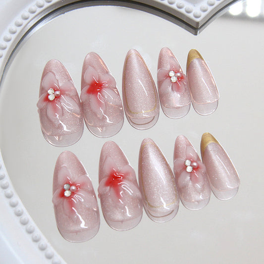Three-dimensional Carved Cat's Eye Line Wearing Armor Removable Nail Sticker