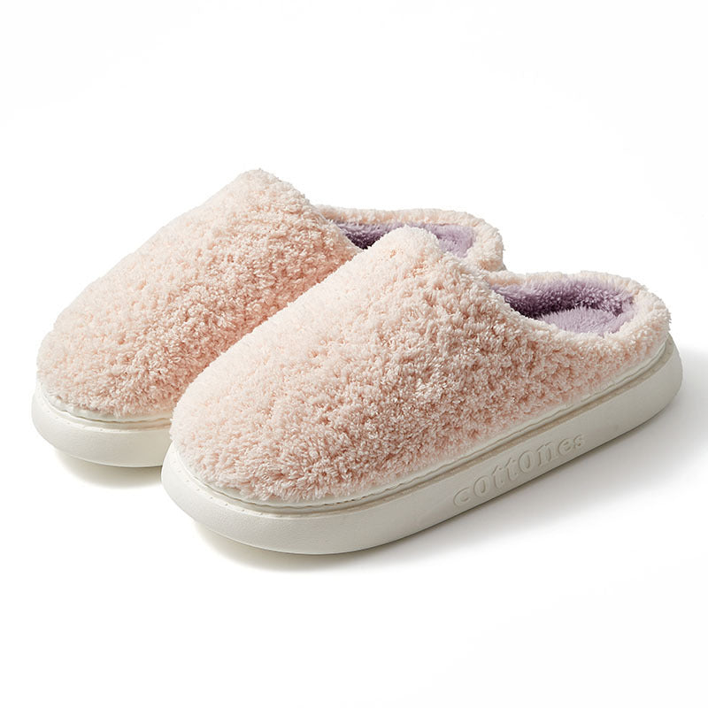 Plaid Couple Home Warm Cotton Slippers