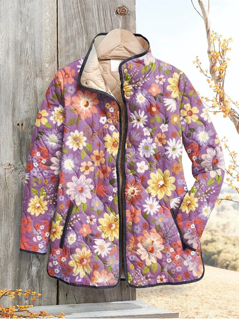 Female Loose Casual Print Personality Cotton Coat Jacket