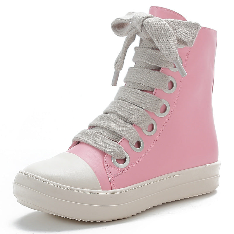 Street Small Leather Boots College Style