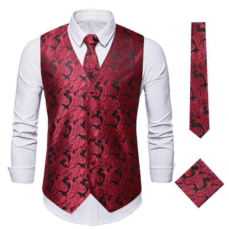 Fashion SUNFLOWER Vest Men's Embroidered Vest European Size Coat