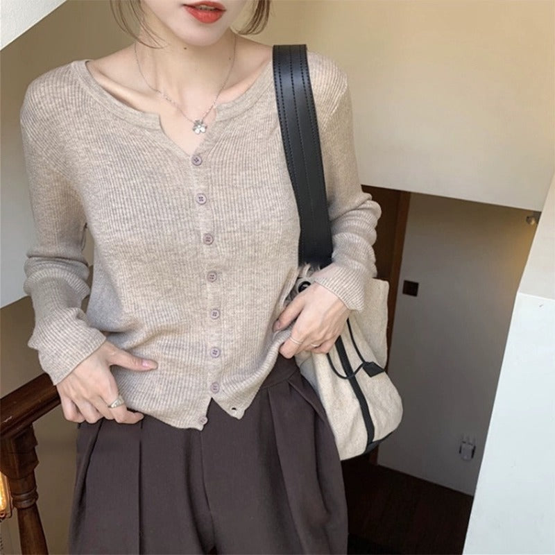 Outer Wear Slim Fit Sweater Cardigan Outerwear Top