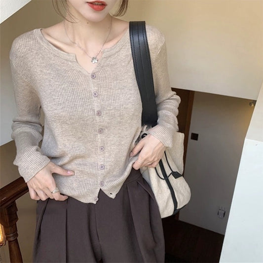Outer Wear Slim Fit Sweater Cardigan Outerwear Top