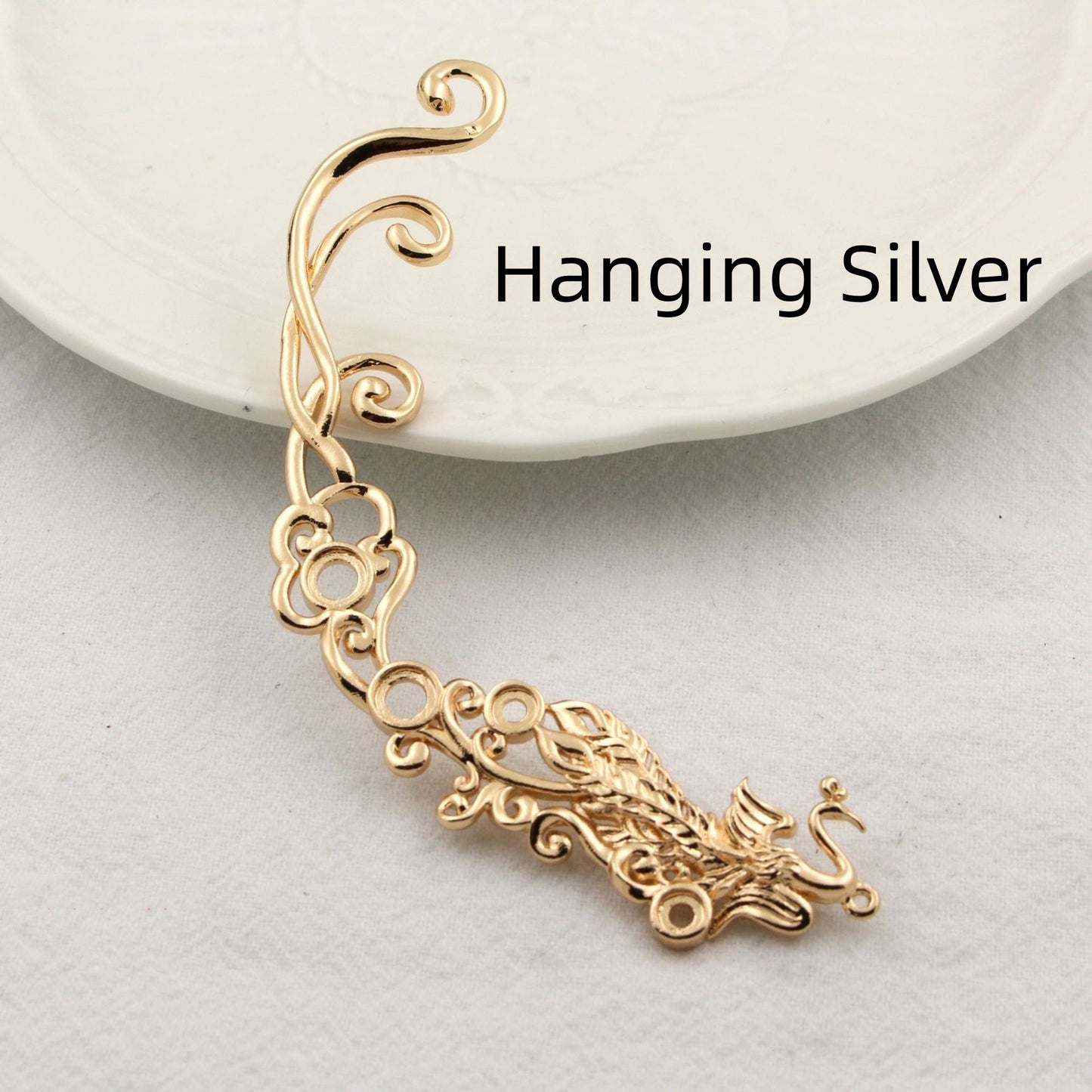 Cast Copper Color Preserving Auspicious Cloud Double-sided Phoenix Pendant