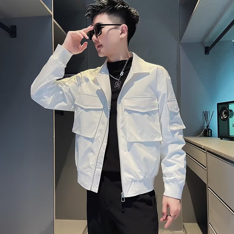 Mens Retro Stand-Up Collar Workwear Jacket