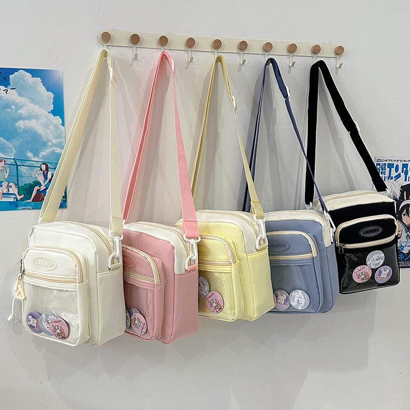Crossbody Bag Girl Students' Personality Contrast Color