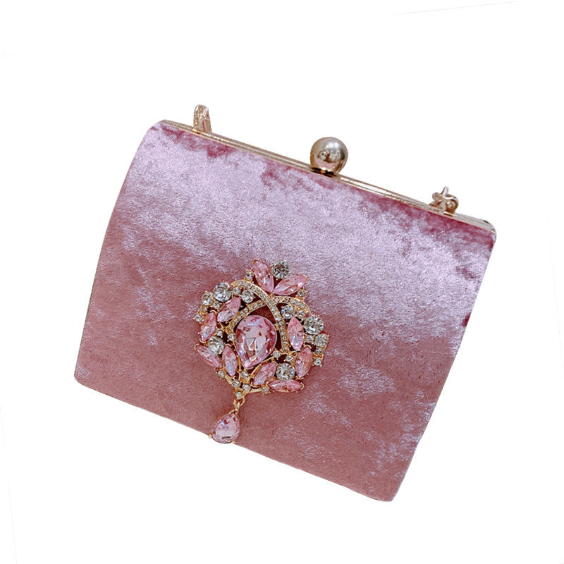 Women's Velvet Retro Small Square Bag