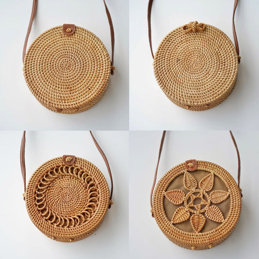 Mode Personlighed Retro Flettet Rattan Taske