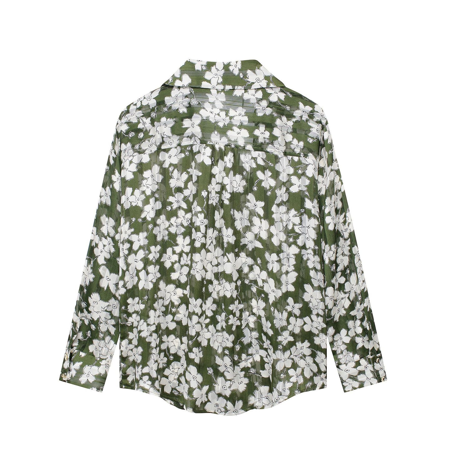 Temperament Leisure Flower Print Loose Casual Shirt