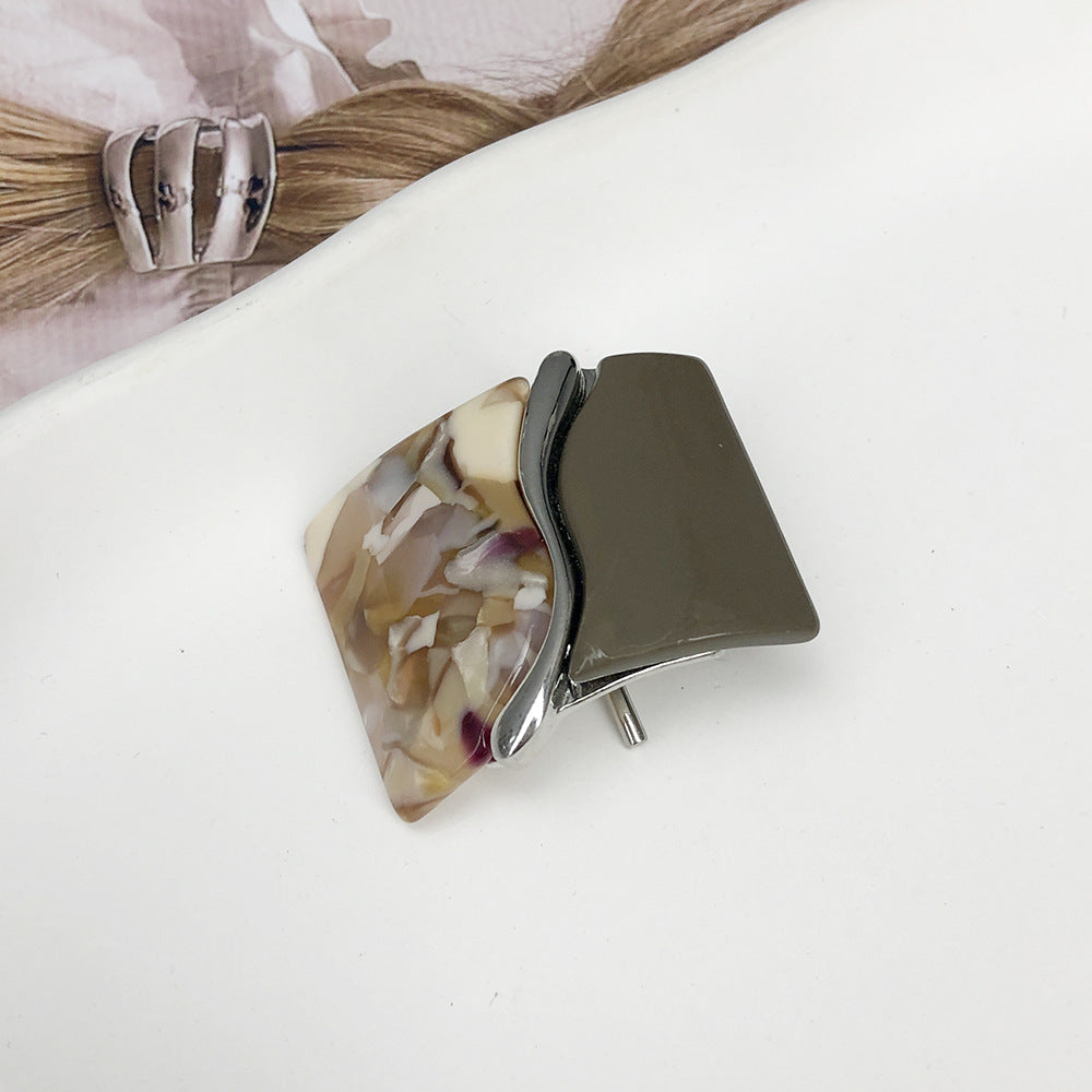 Square Leopard Print Resin Headdress Hair Hook