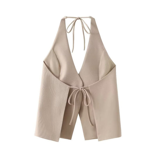 European And American Style Bowknot Decoration Hanging Collar Top