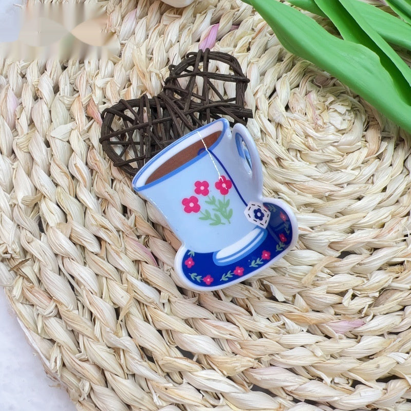 Sweet Coffee Cup Flower Barrettes