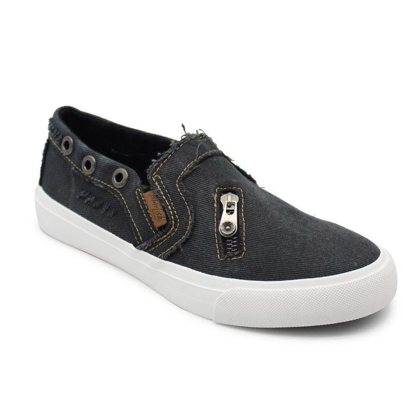 Women's canvas denim zipper one pedal