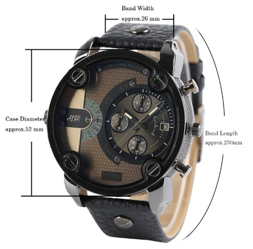 Fashion large dial European and American style steel belt watch sports watch DZ men's quartz watch