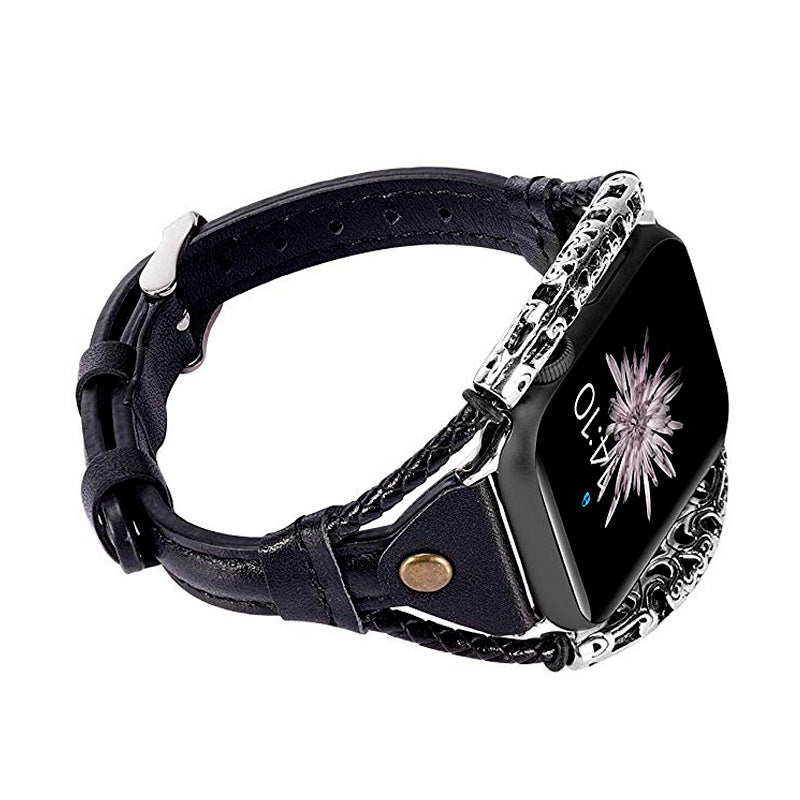 Handmade vintage metal bracelet fashion leather strap