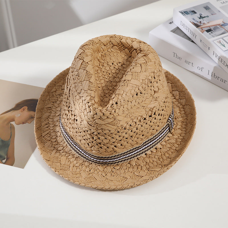 New Parent-Child British Ceremony Panama Sun Straw Hat