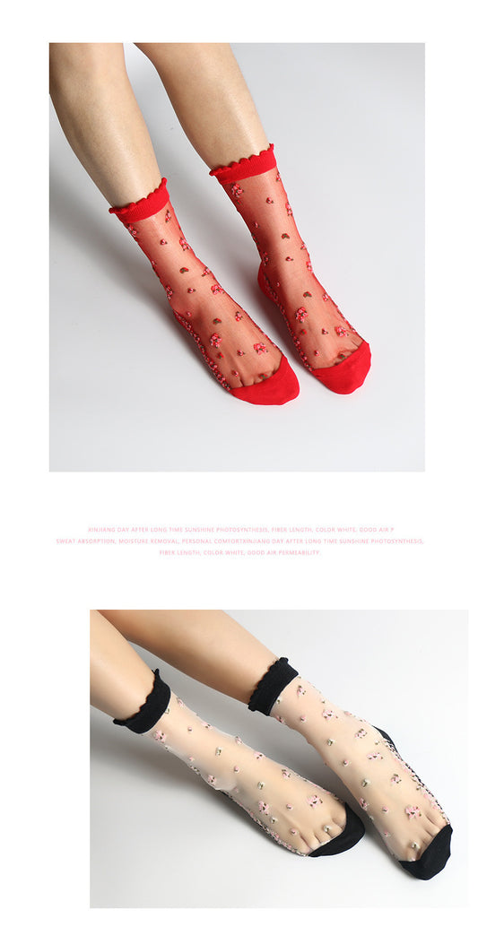 Jacquard crystal socks