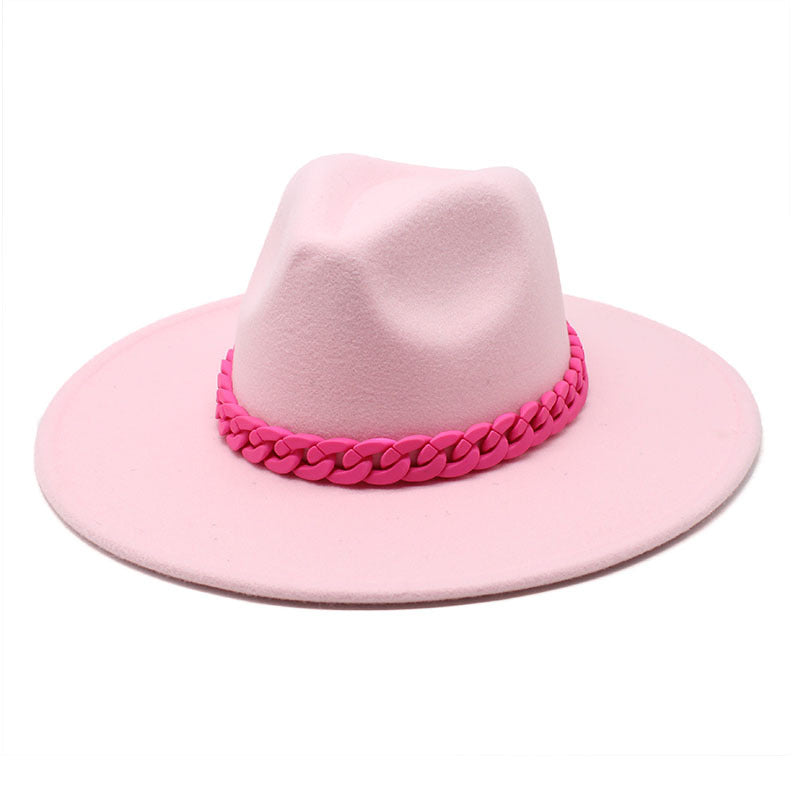Men's And Women's Large Brim Wool Top Hat