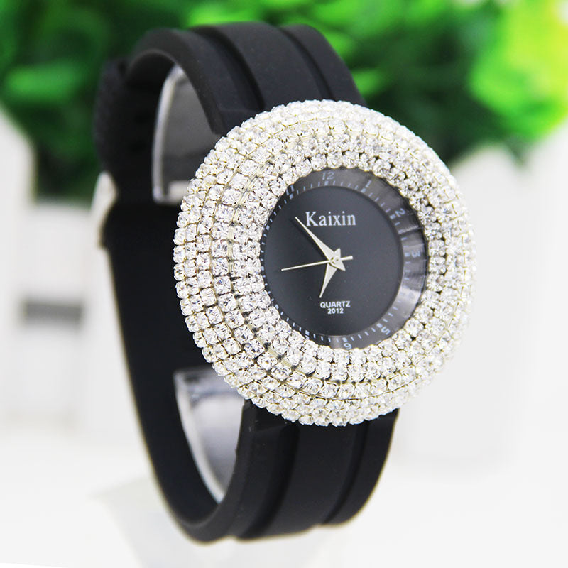 Trendy Gypsophila Big Dial Full Diamond Watch