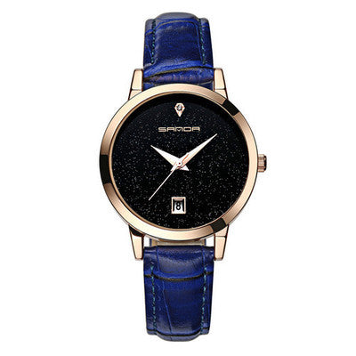 Waterproof Quartz Leather Strap Watch
