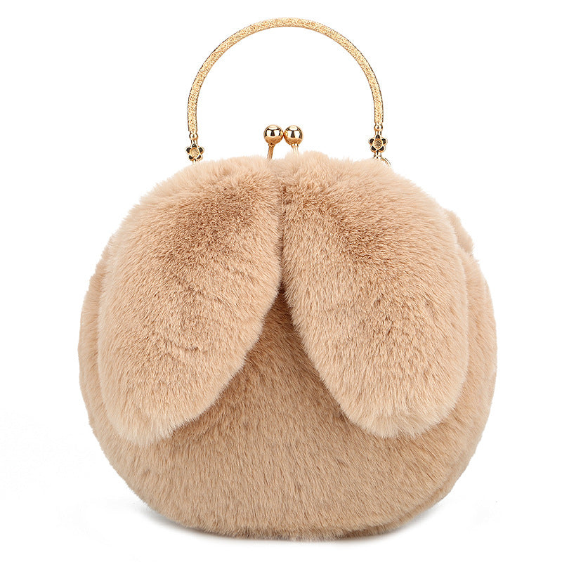 Fashion chain ear plush handbag