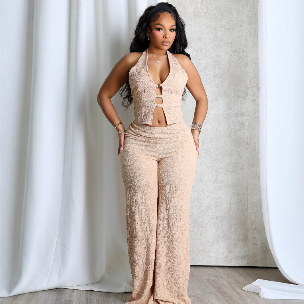 V-neck Tube Top Sexy Fashion Set