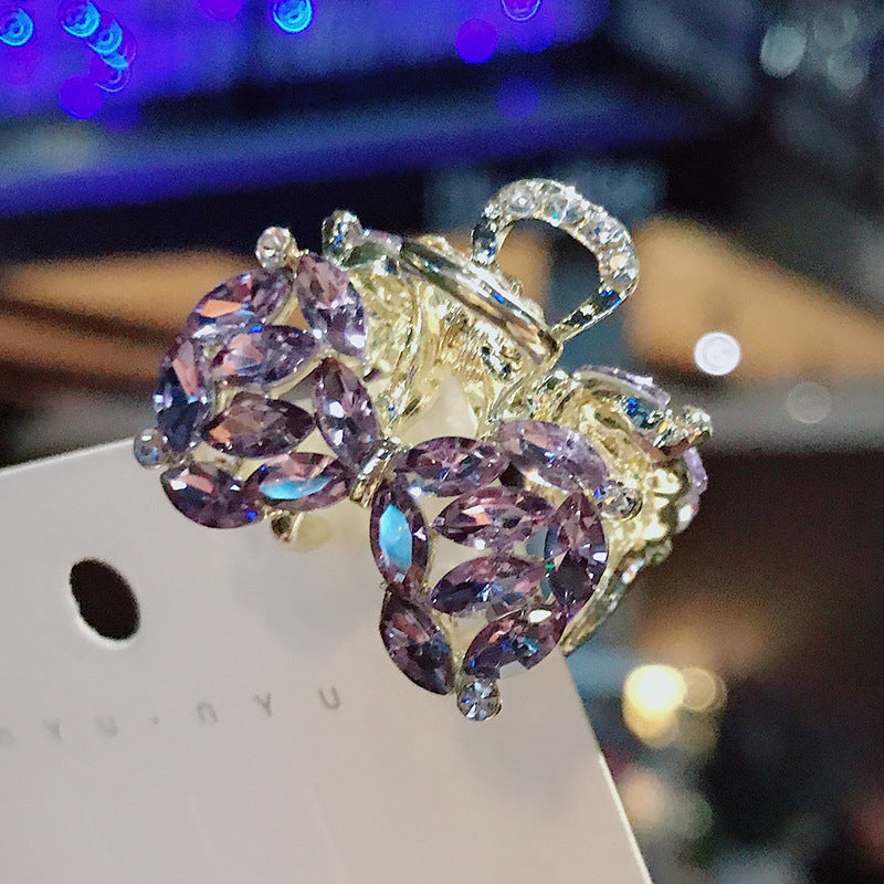 Crystal Bow Hairpin Cute Girl Back Of Head Clip Small Lairpin