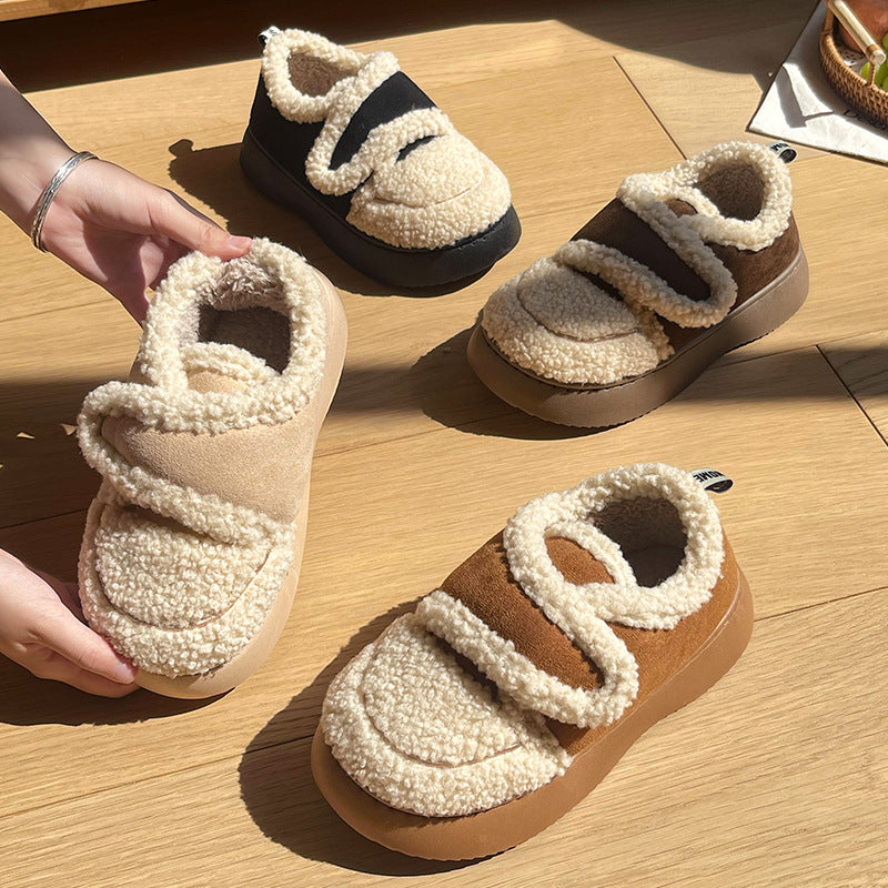 Women's Cotton-padded Shoes Winter Lambskin Korean Style