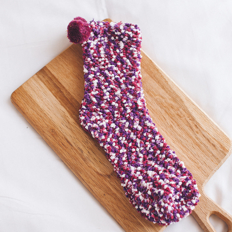 Thick coral plush socks