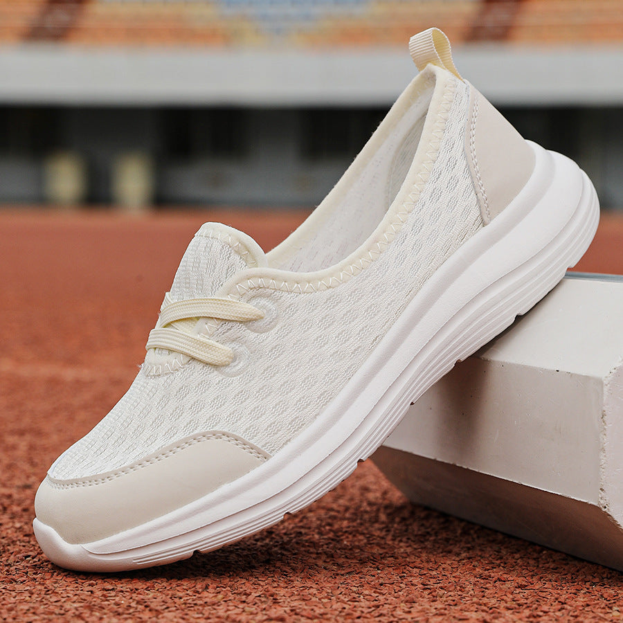 Lace-up Mesh Sneakers Fashion Sports Shoes Women Solid Cozy Flats Shoes
