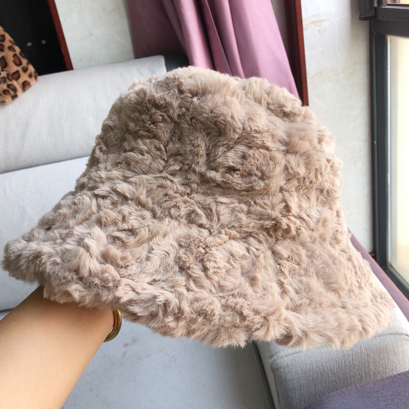 Cute Thick Warm Fisherman Hat Wit Sable Hair