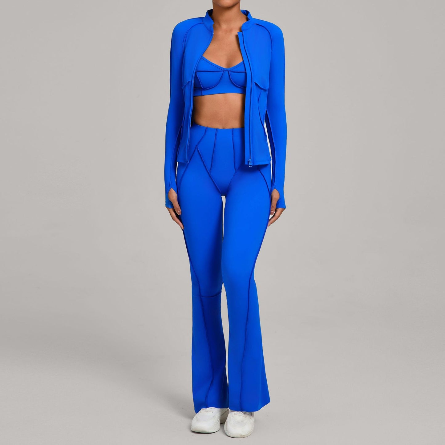 Womens Zip Up Top And Yoga Pants Set