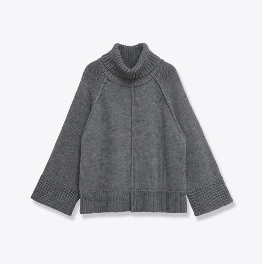 Women's Casual Loose Stand-neck Knit Sweater